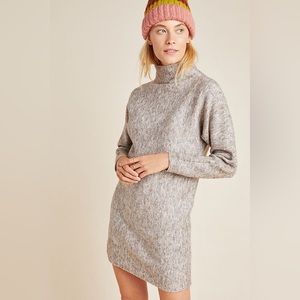 Anthropologie RD Style Maybelle Mock Neck Sweater Dress-Taupe